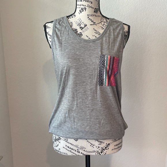 Grey Multi Color Pocket Tank - Picture 1 of 6